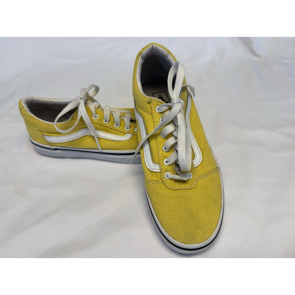 Youth Girls Vans Shoes Old Skool Womens Yellow Lace Up Sneakers Sz 4